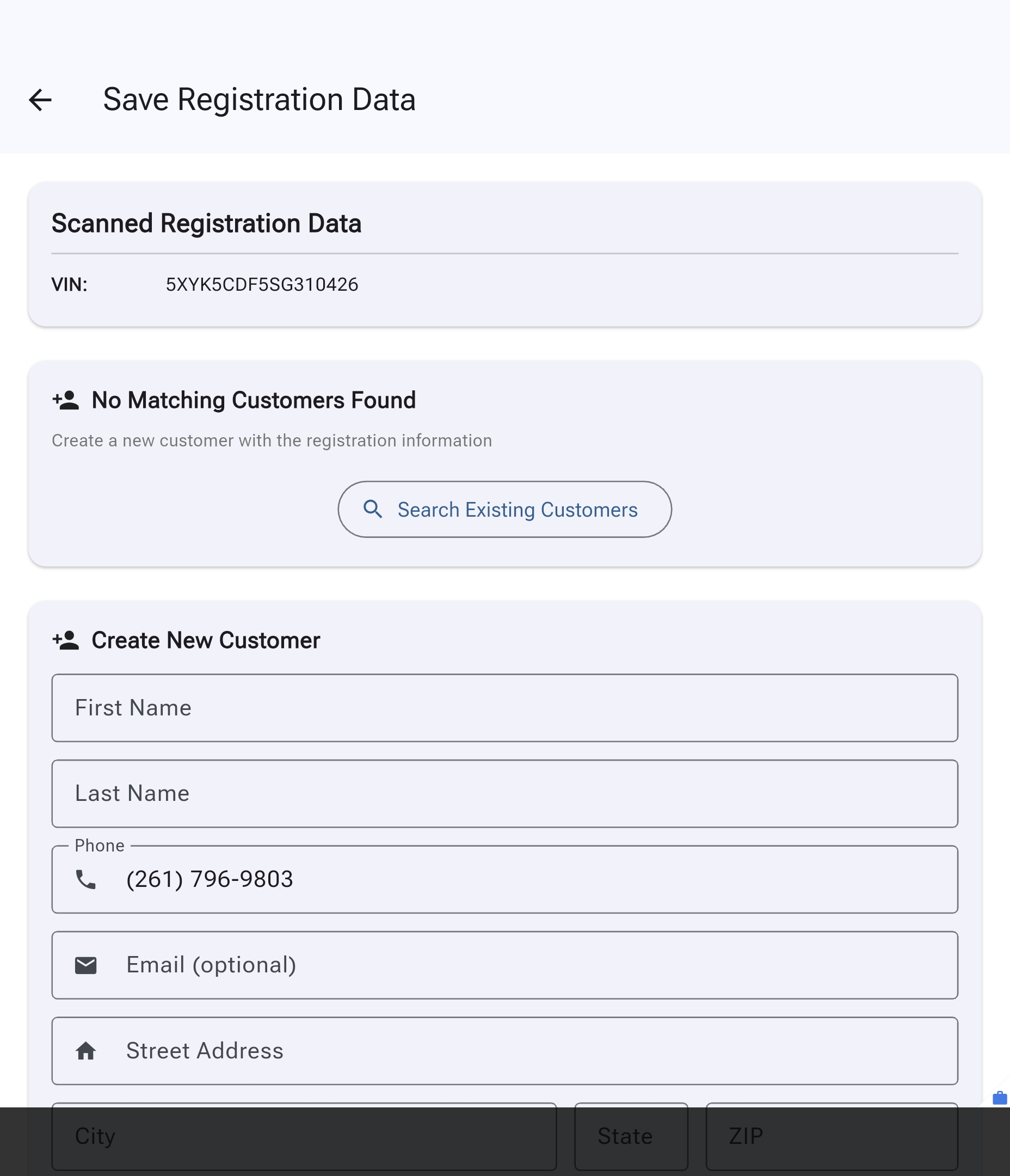 Registration Scanning